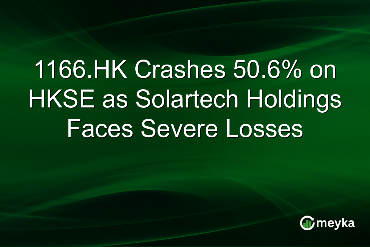 1166.HK Crashes 50.6% on HKSE as Solartech Holdings Faces Severe Losses