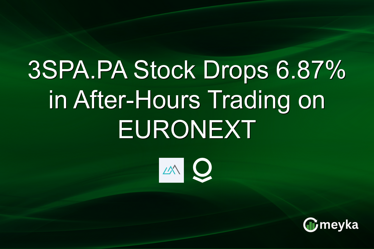 3SPA.PA Stock Drops 6.87% in After-Hours Trading on EURONEXT