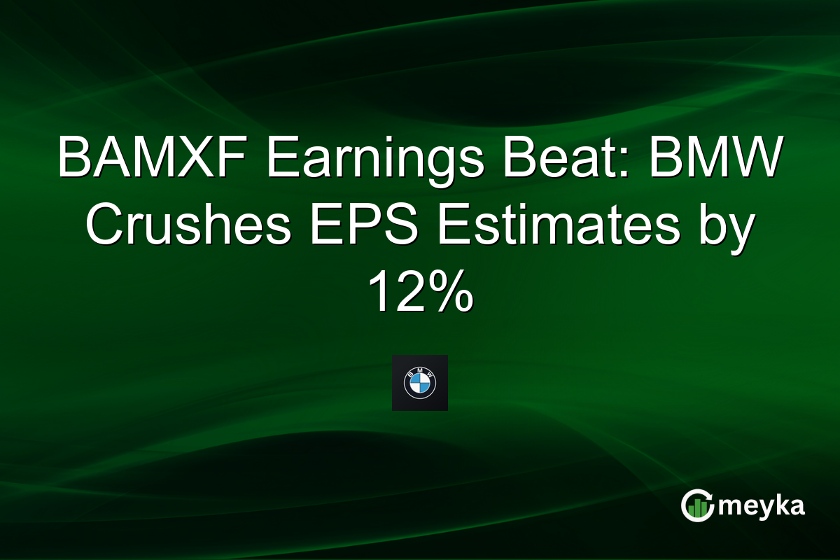 BAMXF Earnings Beat: BMW Crushes EPS Estimates by 12%