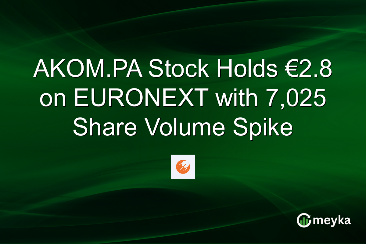 AKOM.PA Stock Holds €2.8 on EURONEXT with 7,025 Share Volume Spike