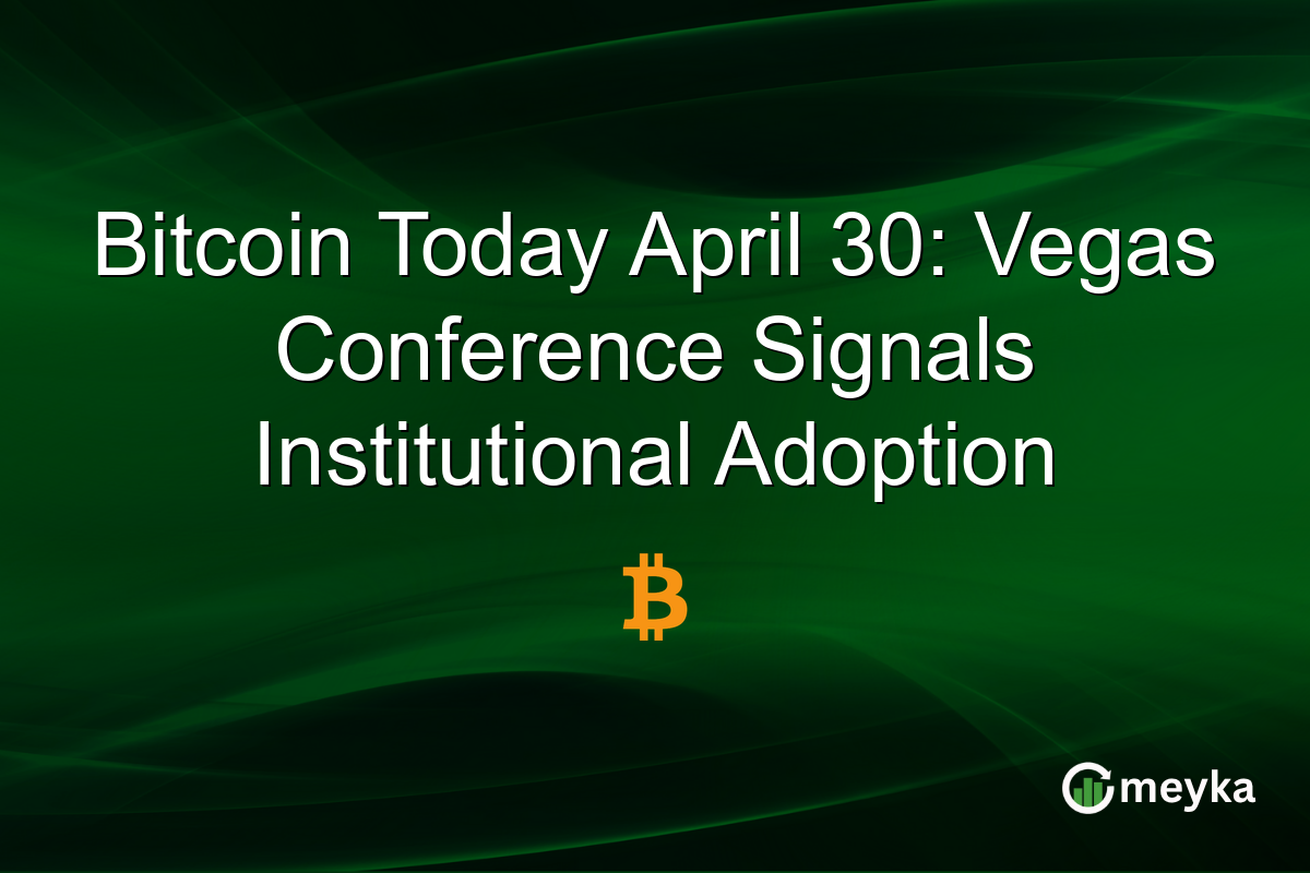 Bitcoin Today April 30: Vegas Conference Signals Institutional Adoption