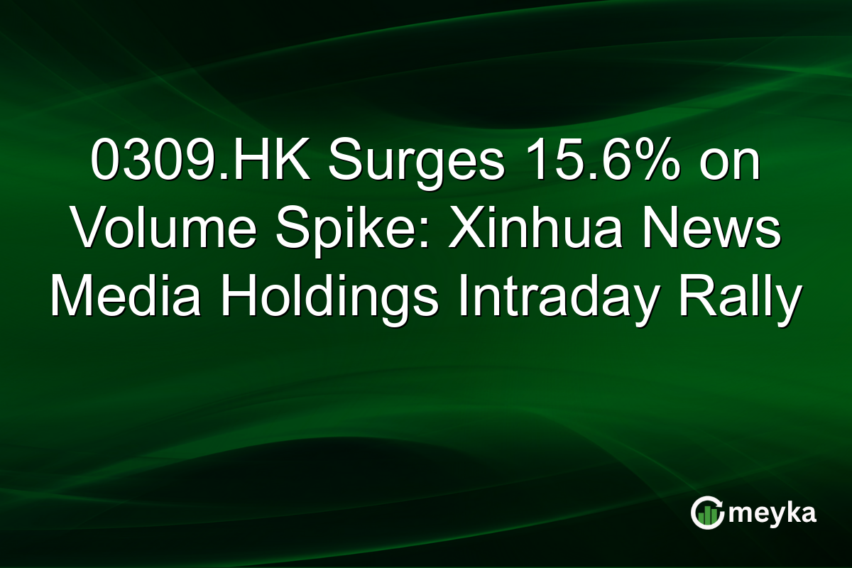 0309.HK Surges 15.6% on Volume Spike: Xinhua News Media Holdings Intraday Rally
