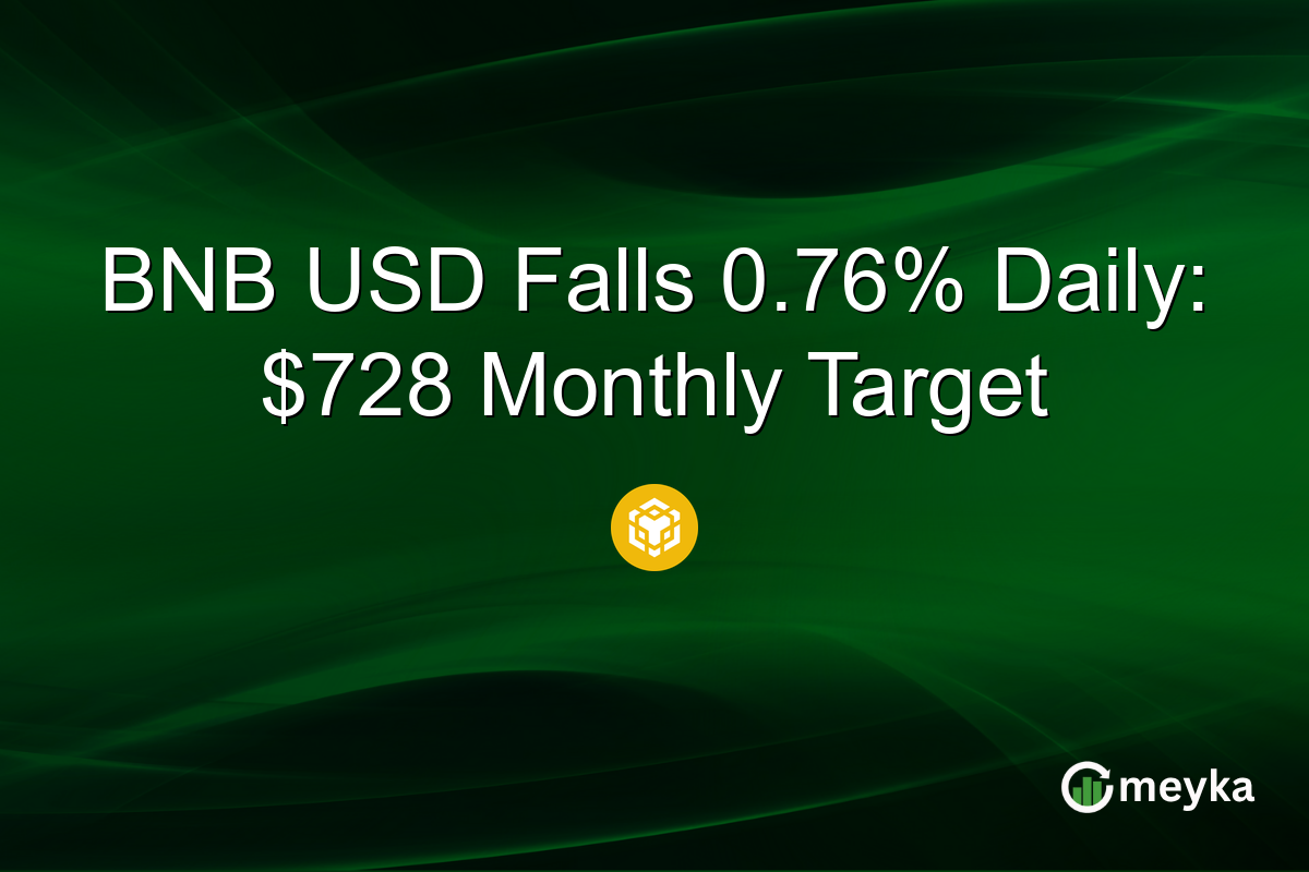 BNB USD Falls 0.76% Daily: $728 Monthly Target
