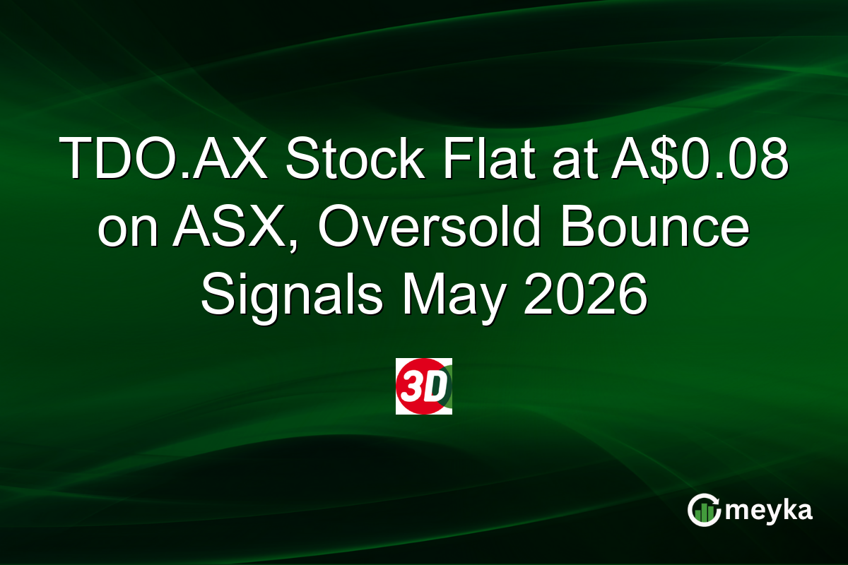 TDO.AX Stock Flat at A$0.08 on ASX, Oversold Bounce Signals May 2026