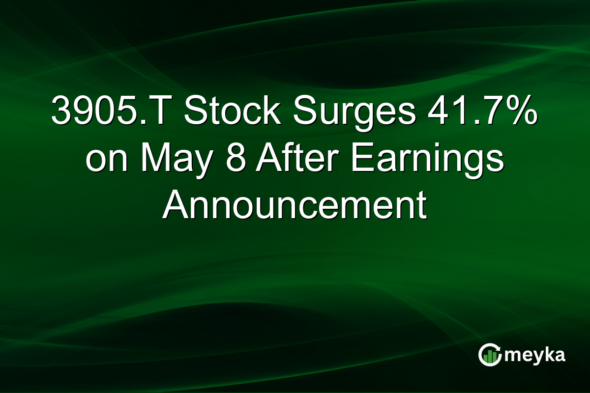 3905.T Stock Surges 41.7% on May 8 After Earnings Announcement