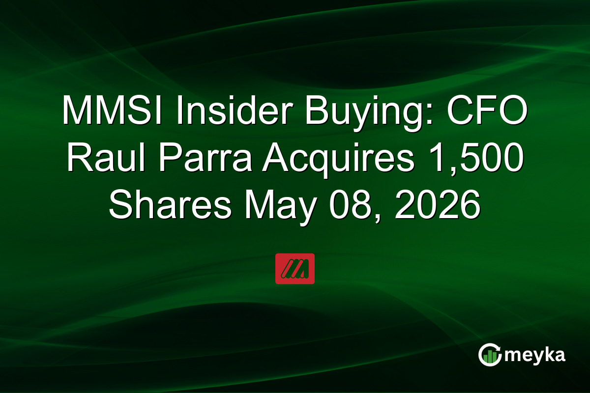 MMSI Insider Buying: CFO Raul Parra Acquires 1,500 Shares May 08, 2026