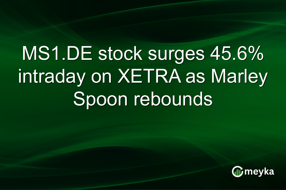 MS1.DE stock surges 45.6% intraday on XETRA as Marley Spoon rebounds