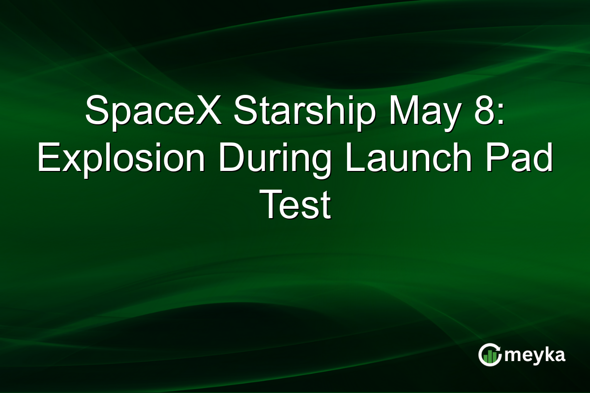 SpaceX Starship May 8: Explosion During Launch Pad Test