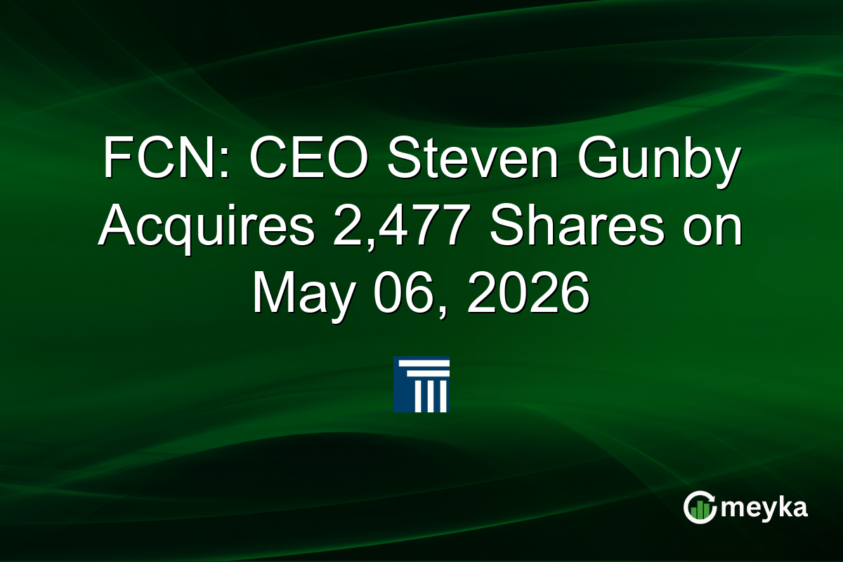 FCN: CEO Steven Gunby Acquires 2,477 Shares on May 06, 2026