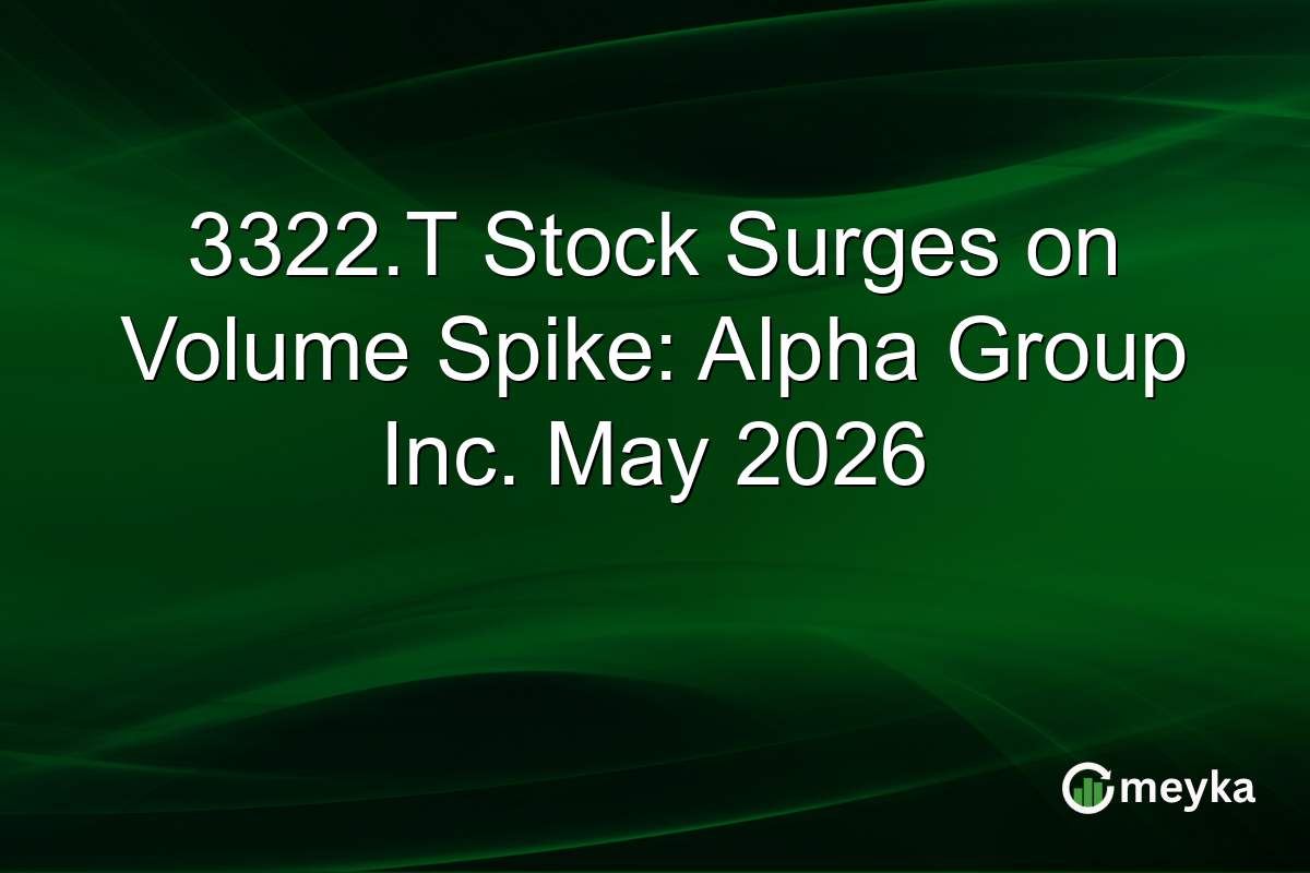 3322.T Stock Surges on Volume Spike: Alpha Group Inc. May 2026