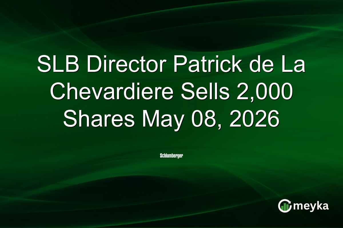 SLB Director Patrick de La Chevardiere Sells 2,000 Shares May 08, 2026