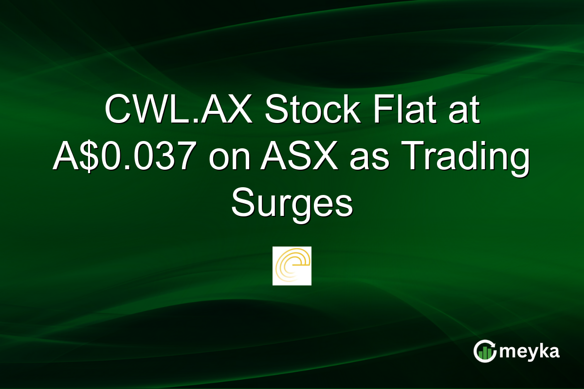 CWL.AX Stock Flat at A$0.037 on ASX as Trading Surges