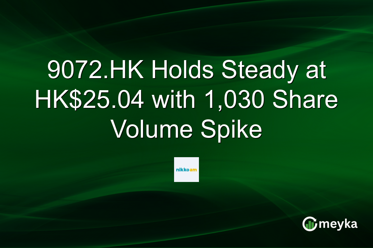 9072.HK Holds Steady at HK$25.04 with 1,030 Share Volume Spike