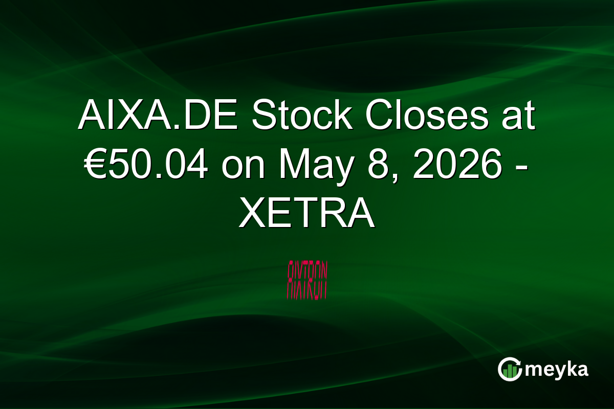 AIXA.DE Stock Closes at €50.04 on May 8, 2026 – XETRA