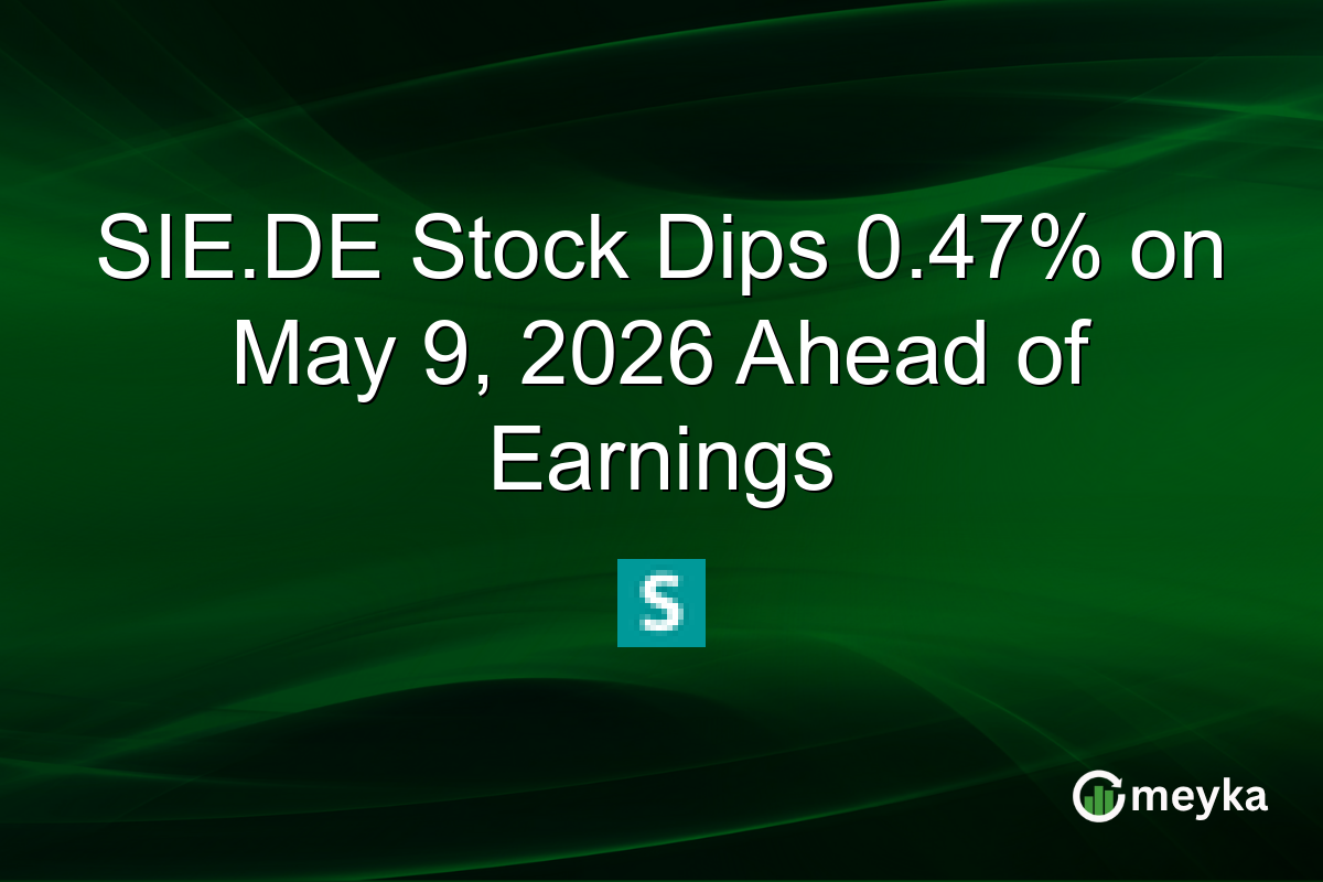 SIE.DE Stock Dips 0.47% on May 9, 2026 Ahead of Earnings
