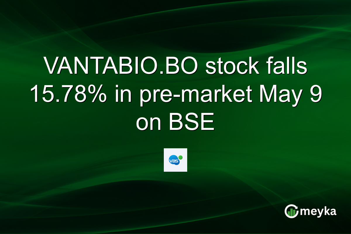 VANTABIO.BO stock falls 15.78% in pre-market May 9 on BSE