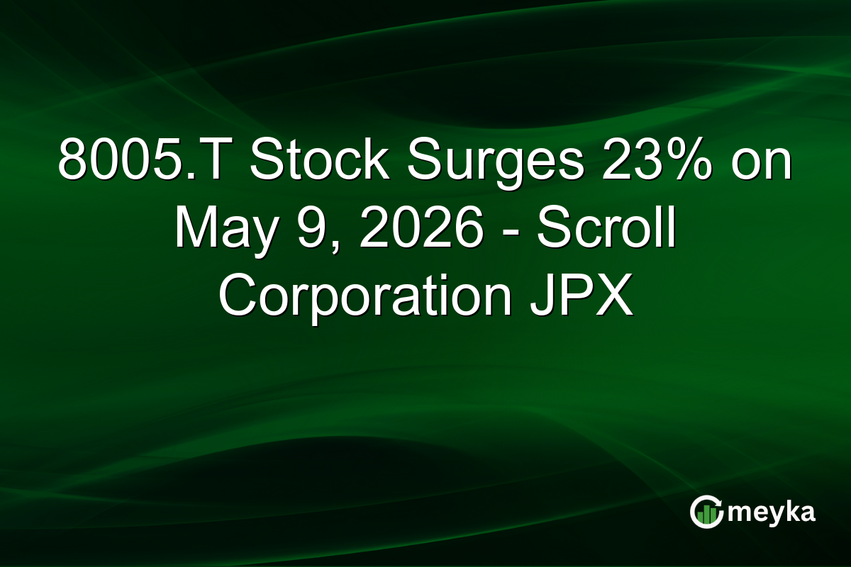 8005.T Stock Surges 23% on May 9, 2026 – Scroll Corporation JPX