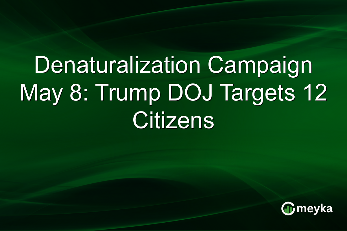 Denaturalization Campaign May 8: Trump DOJ Targets 12 Citizens