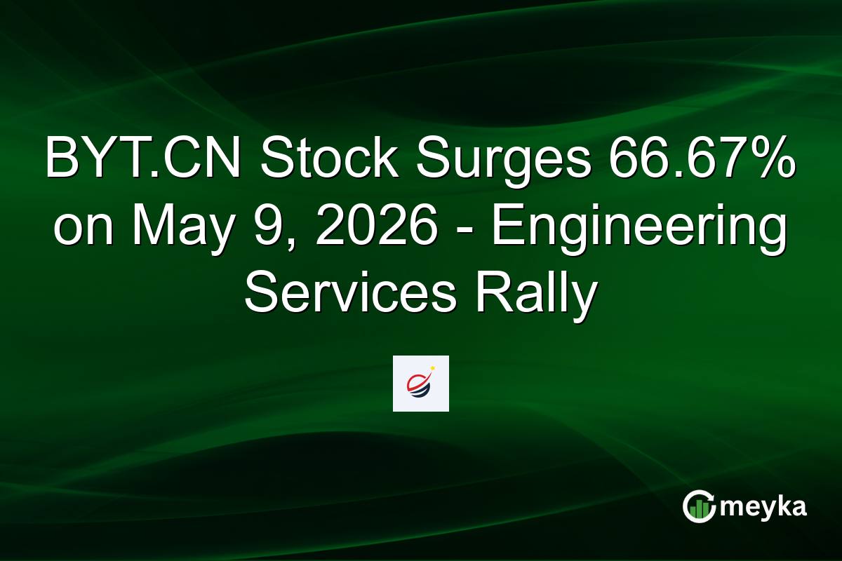BYT.CN Stock Surges 66.67% on May 9, 2026 – Engineering Services Rally