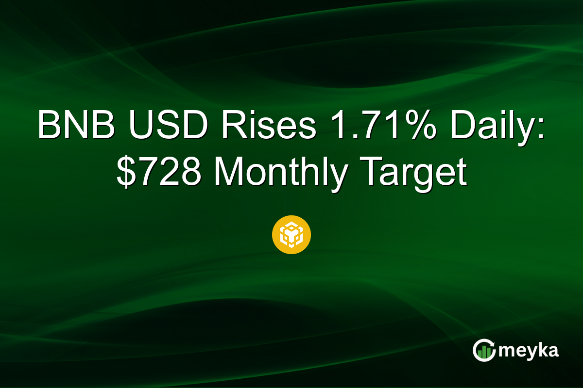 BNB USD Rises 1.71% Daily: $728 Monthly Target