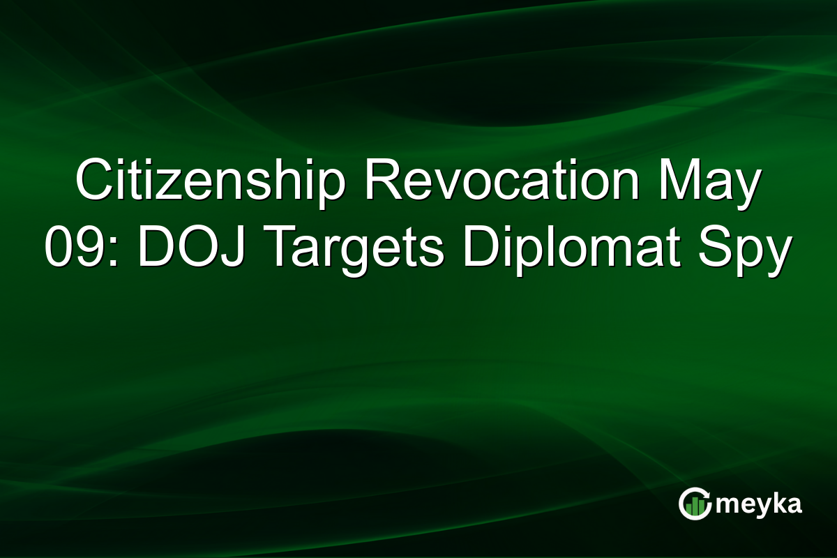 Citizenship Revocation May 09: DOJ Targets Diplomat Spy