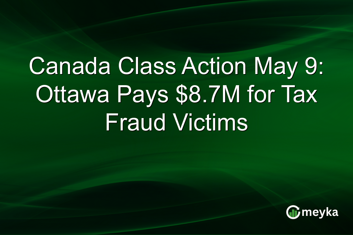 Canada Class Action May 9: Ottawa Pays $8.7M for Tax Fraud Victims