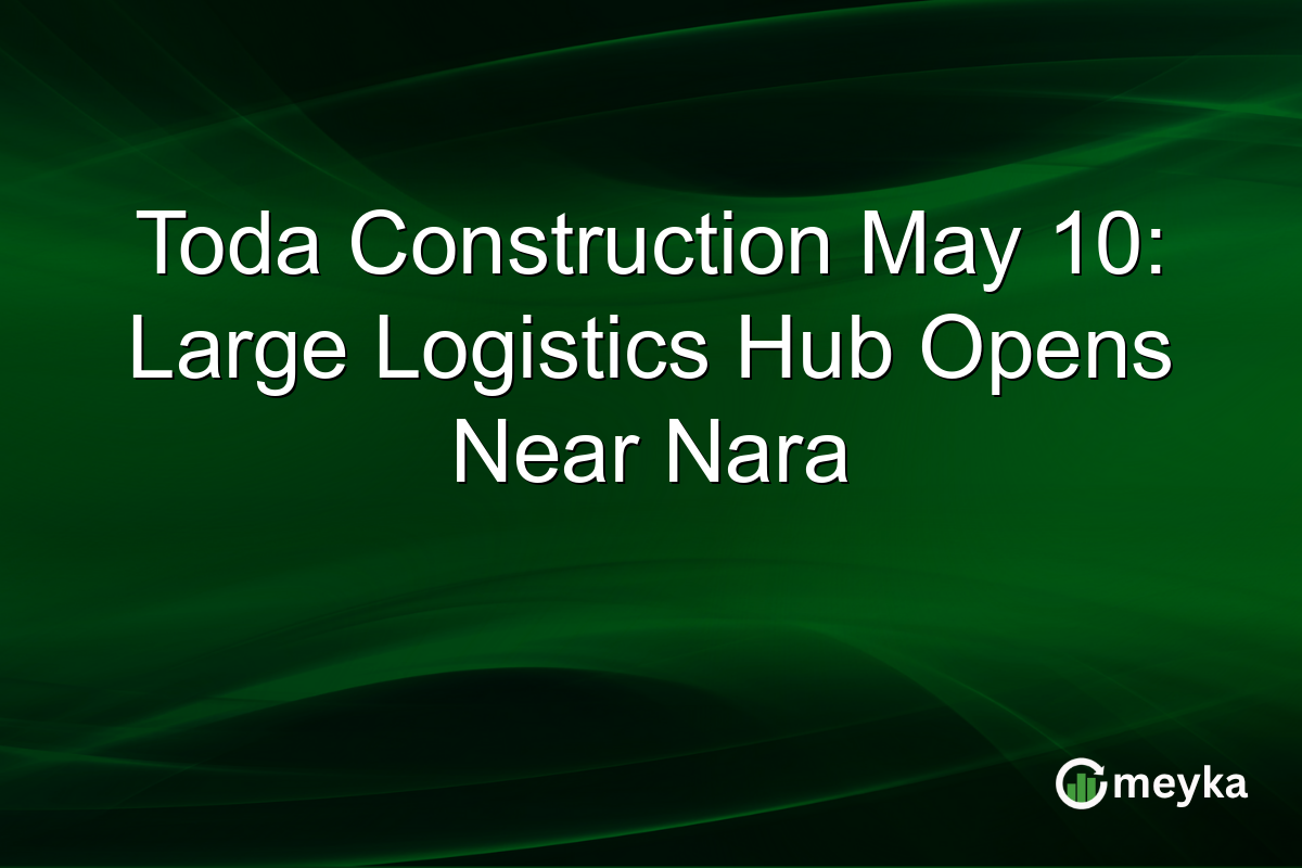 Toda Construction May 10: Large Logistics Hub Opens Near Nara