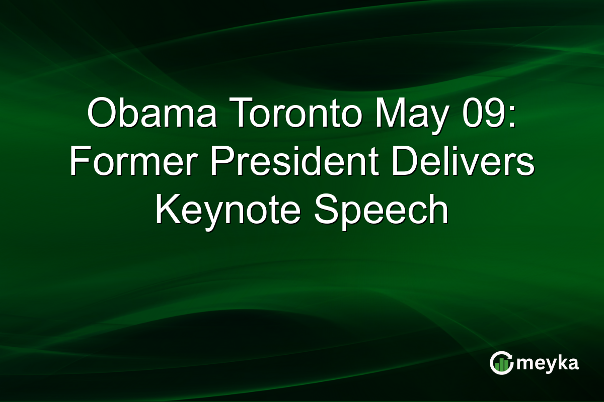 Obama Toronto May 09: Former President Delivers Keynote Speech