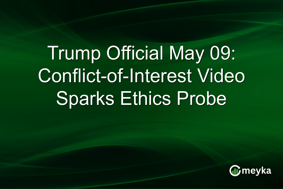 Trump Official May 09: Conflict-of-Interest Video Sparks Ethics Probe