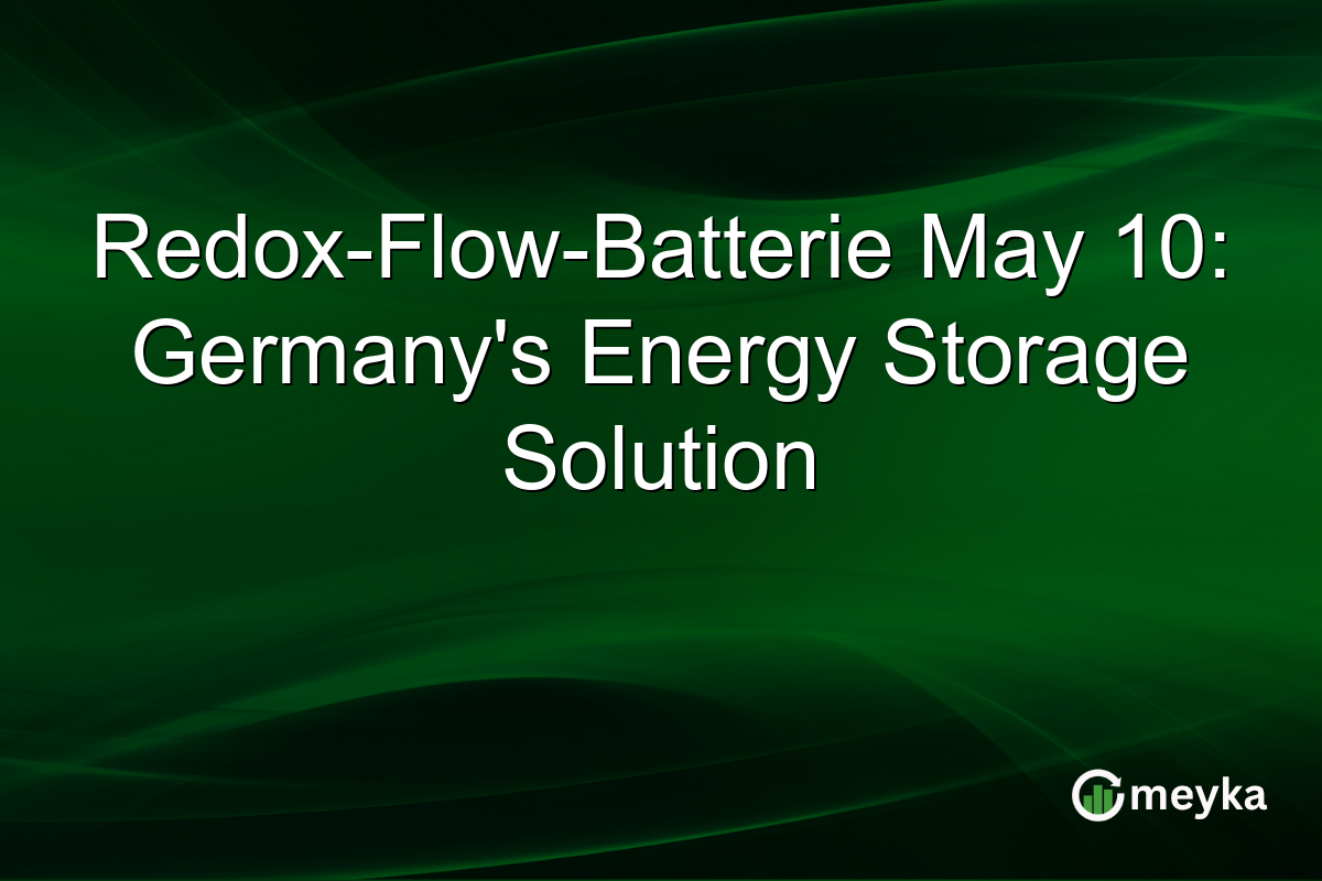 Redox-Flow-Batterie May 10: Germany’s Energy Storage Solution