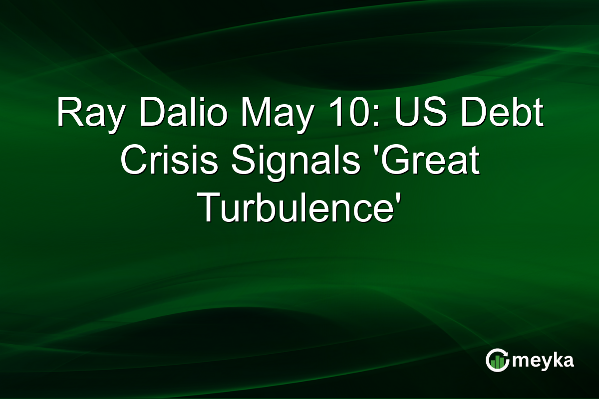 Ray Dalio May 10: US Debt Crisis Signals ‘Great Turbulence’