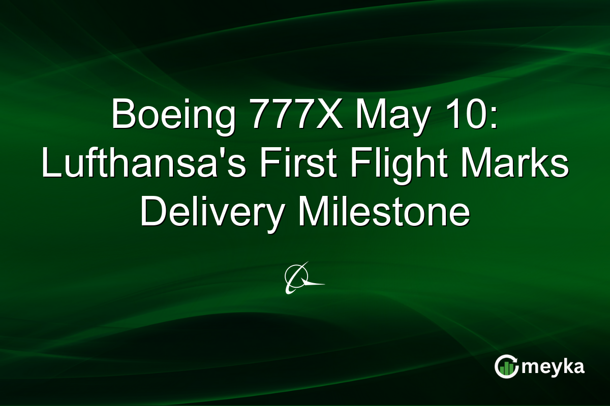 Boeing 777X May 10: Lufthansa’s First Flight Marks Delivery Milestone