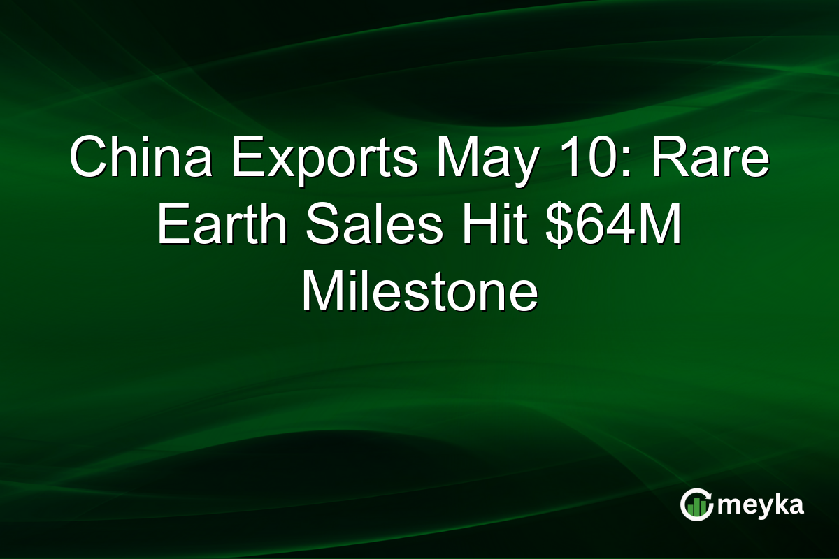 China Exports May 10: Rare Earth Sales Hit $64M Milestone