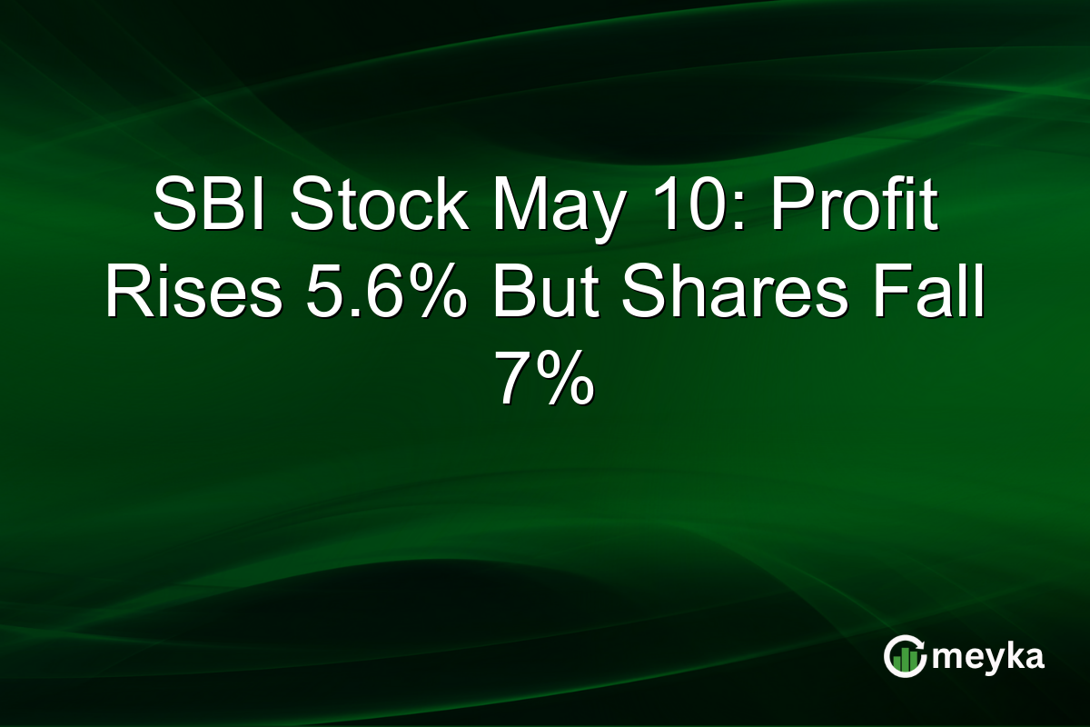 SBI Stock May 10: Profit Rises 5.6% But Shares Fall 7%