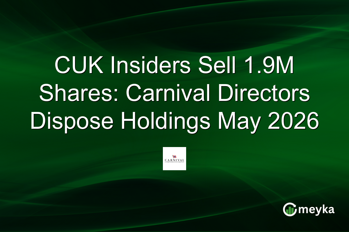 CUK Insiders Sell 1.9M Shares: Carnival Directors Dispose Holdings May 2026