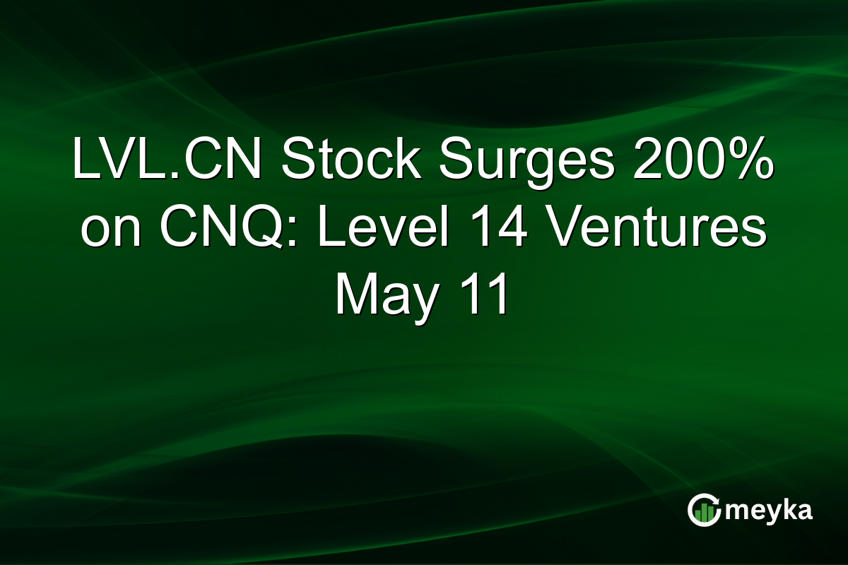 LVL.CN Stock Surges 200% on CNQ: Level 14 Ventures May 11