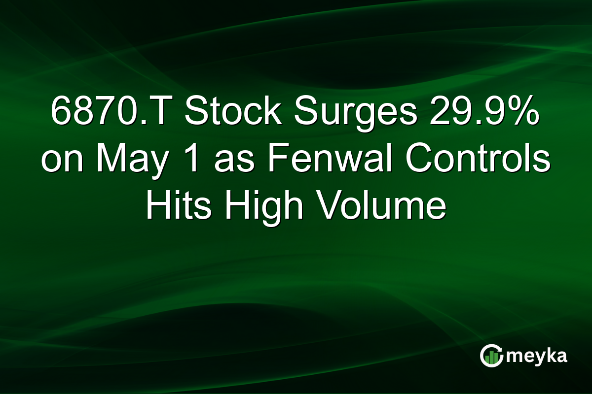 6870.T Stock Surges 29.9% on May 1 as Fenwal Controls Hits High Volume