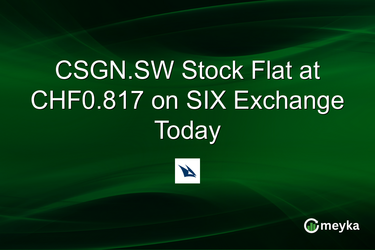 CSGN.SW Stock Flat at CHF0.817 on SIX Exchange Today