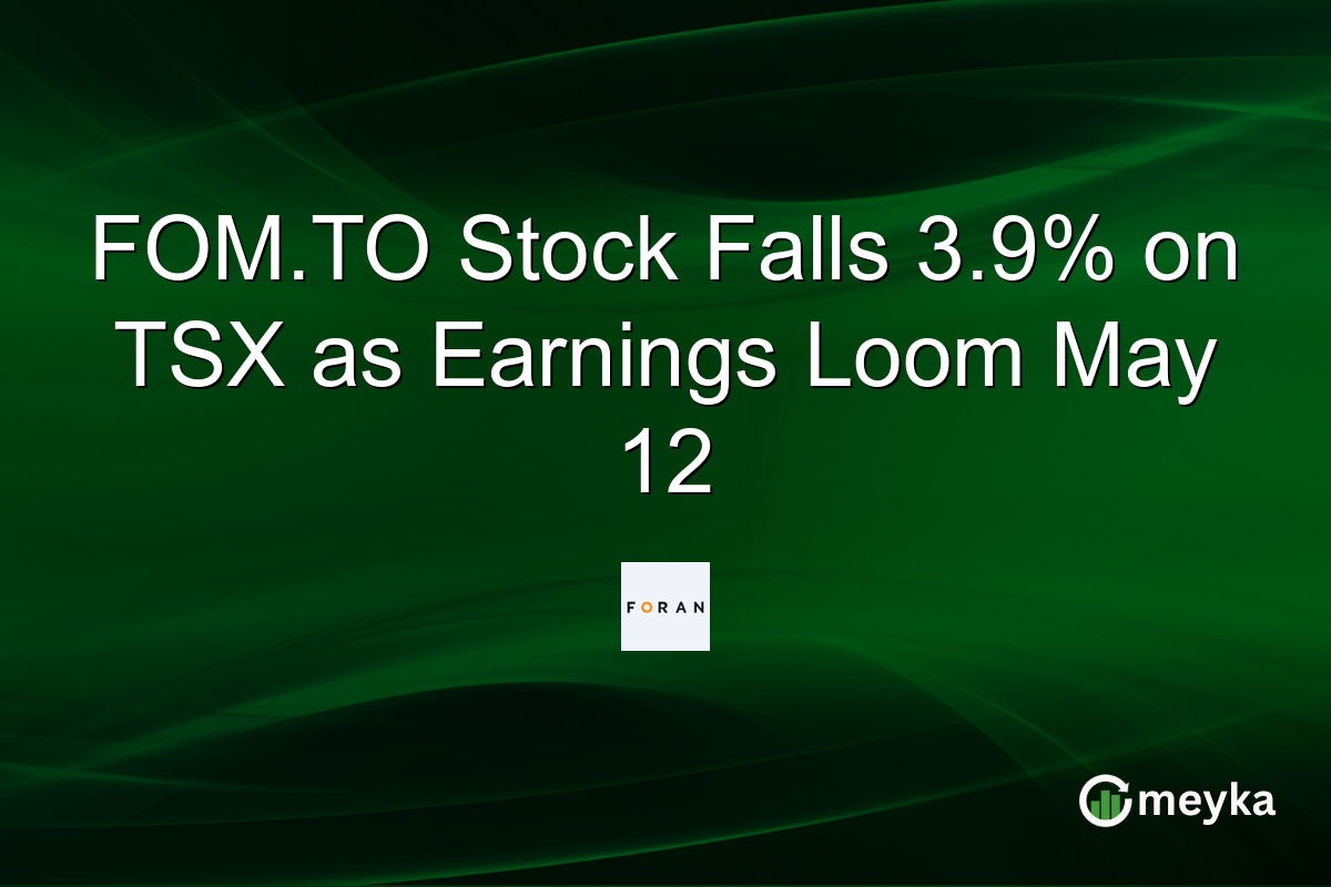 FOM.TO Stock Falls 3.9% on TSX as Earnings Loom May 12