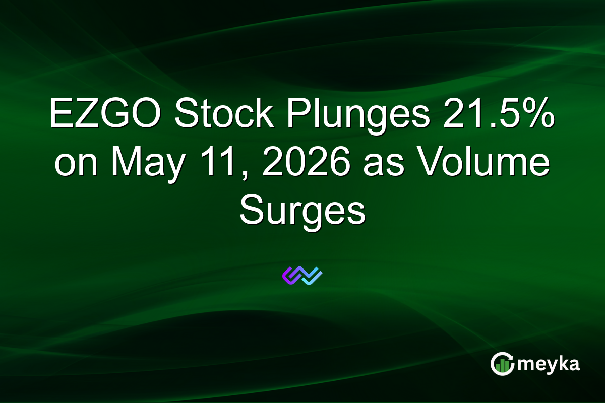 EZGO Stock Plunges 21.5% on May 11, 2026 as Volume Surges