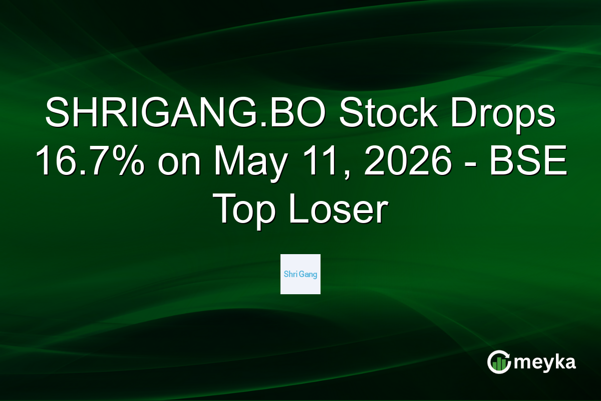 SHRIGANG.BO Stock Drops 16.7% on May 11, 2026 – BSE Top Loser
