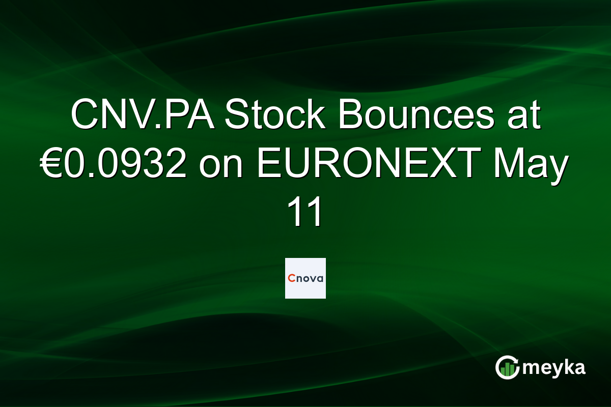 CNV.PA Stock Bounces at €0.0932 on EURONEXT May 11