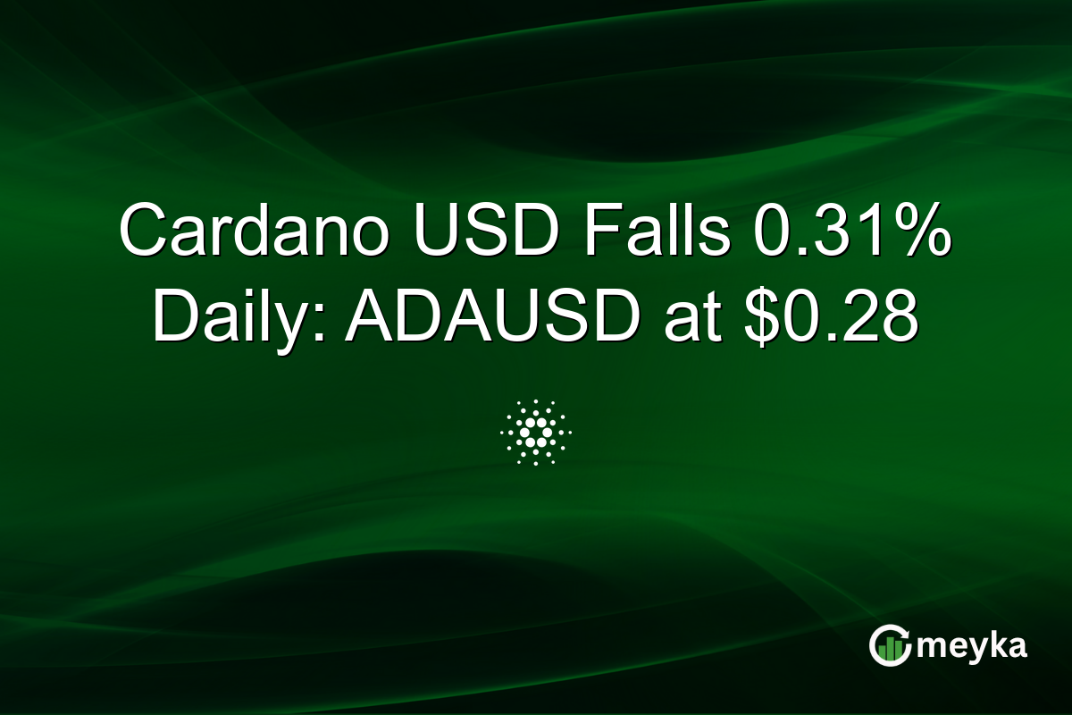 Cardano USD Falls 0.31% Daily: ADAUSD at $0.28
