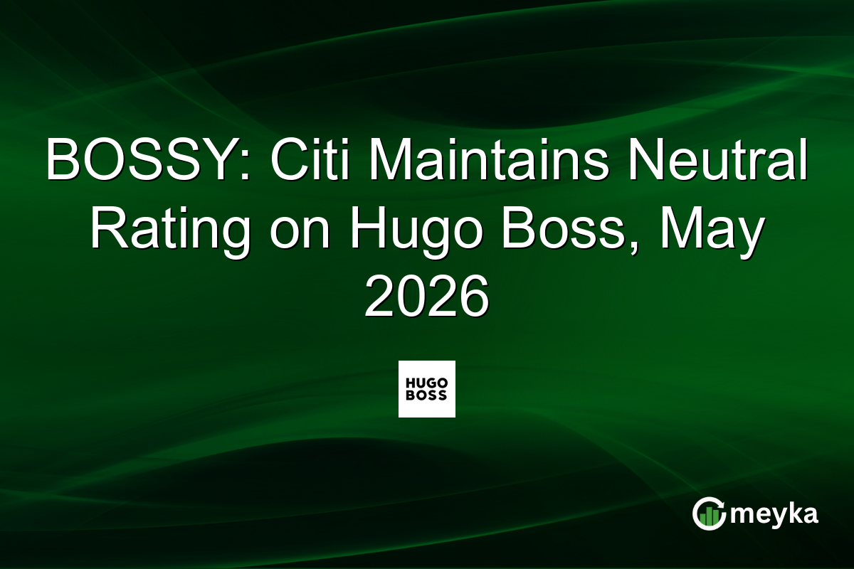 BOSSY: Citi Maintains Neutral Rating on Hugo Boss, May 2026