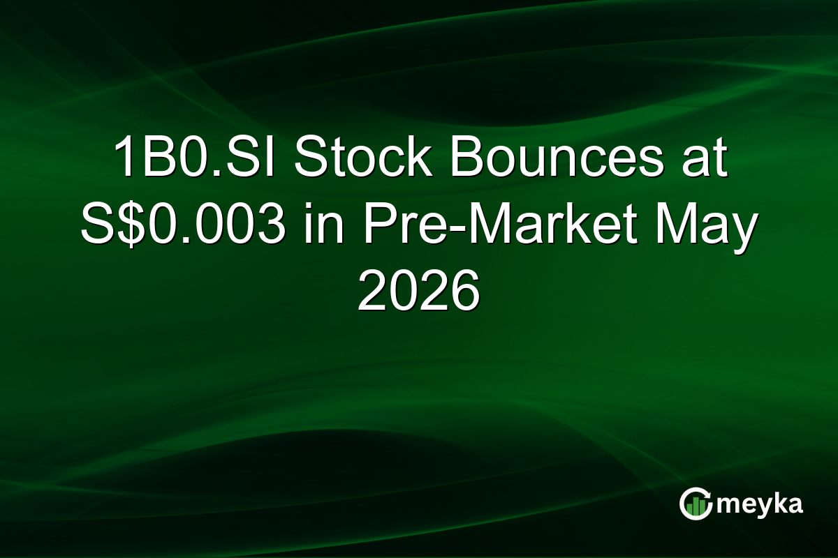 1B0.SI Stock Bounces at S$0.003 in Pre-Market May 2026