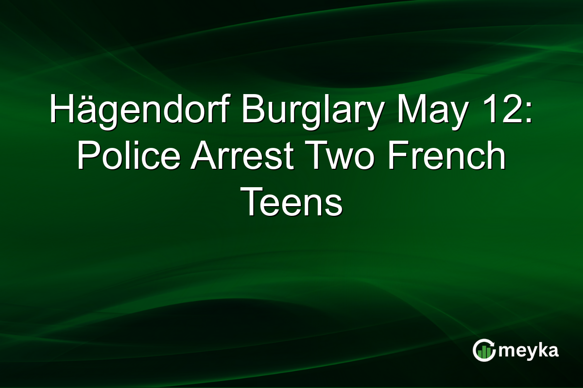 Hägendorf Burglary May 12: Police Arrest Two French Teens