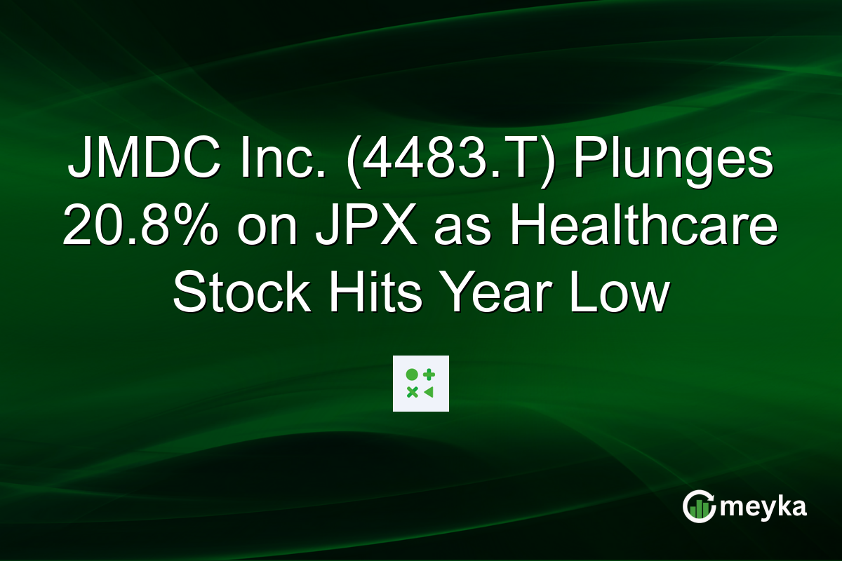 JMDC Inc. (4483.T) Plunges 20.8% on JPX as Healthcare Stock Hits Year Low