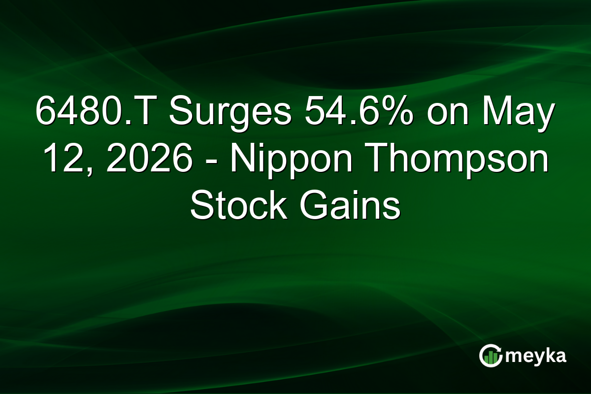 6480.T Surges 54.6% on May 12, 2026 – Nippon Thompson Stock Gains
