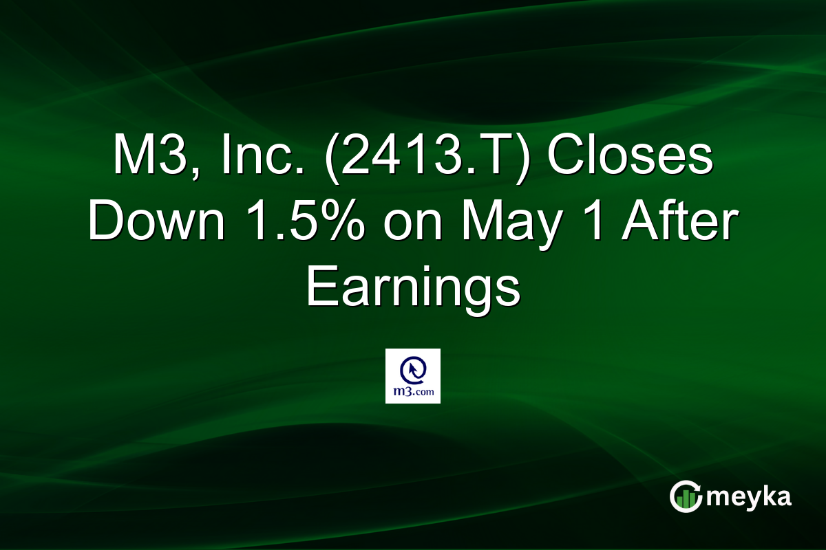 M3, Inc. (2413.T) Closes Down 1.5% on May 1 After Earnings