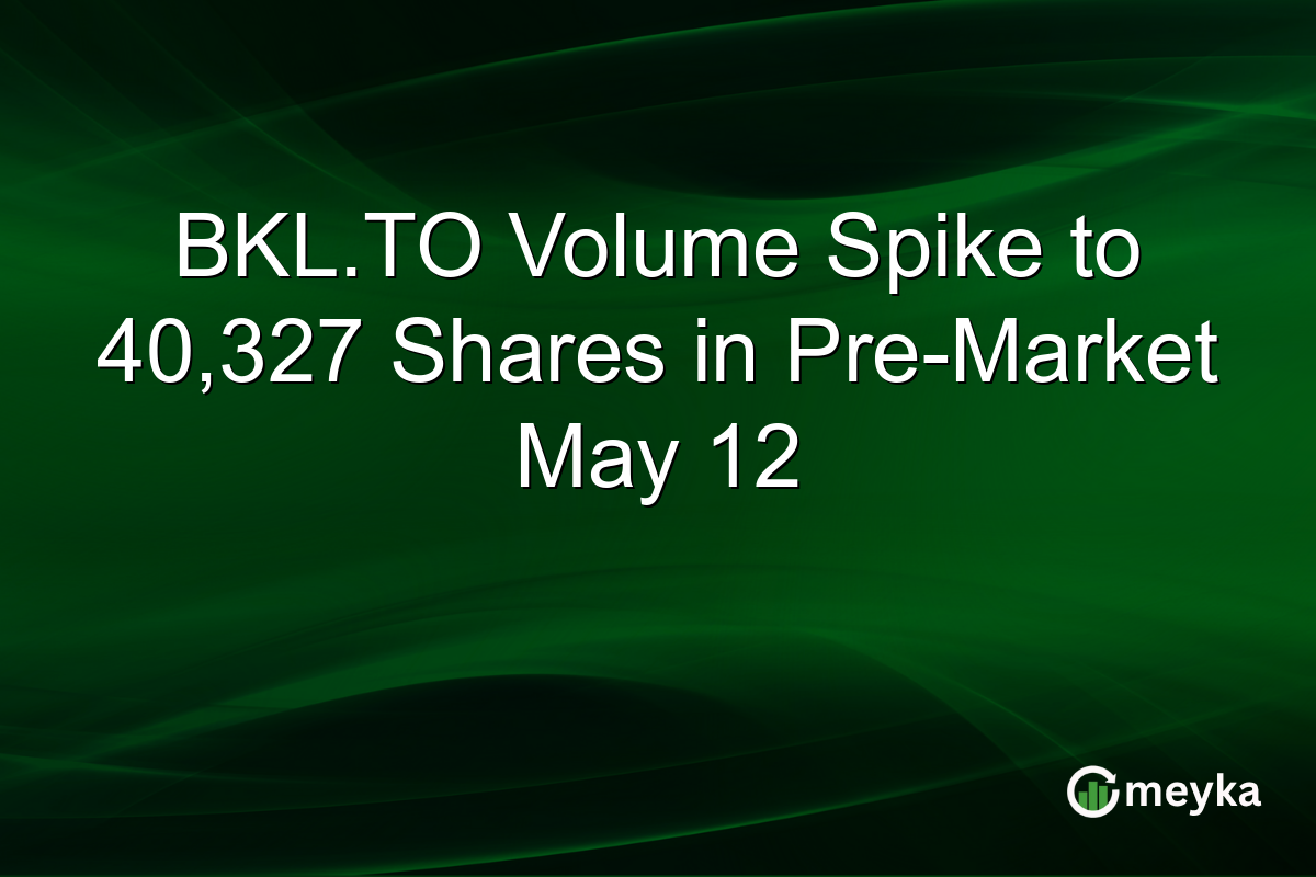 BKL.TO Volume Spike to 40,327 Shares in Pre-Market May 12